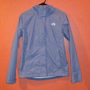 North Face Woman Small Petite Purple White Full Zip Long Sleeve Rain Jacket